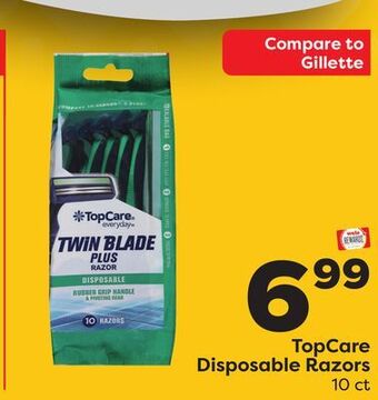 Weis Markets Topcare disposable razors offer
