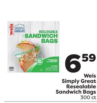 Weis Markets Weis simply great resealable sandwich bags offer