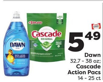 Weis Markets Dawn 32.7-38 oz cascade action pacs 14-25 ct offer