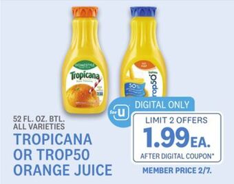 Kings Food Markets Tropicana or trop50 orange juice offer