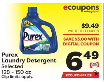 Weis Markets Purex laundry detergent offer