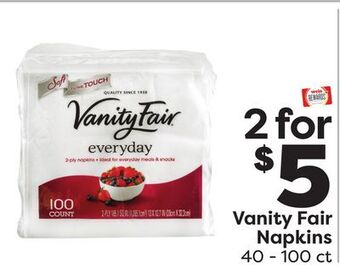 Weis Markets Vanity fair napkins offer