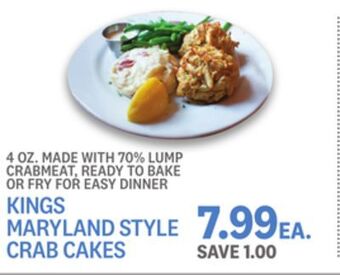 Kings Food Markets Kings maryland style crab cakes offer