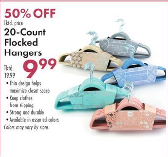 Boscov's 20-count flocked hangers offer