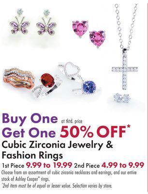 Boscov's Cubic zirconia jewelry & fashion rings offer