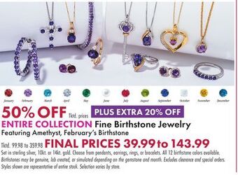 Boscov's Entire collection fine birthstone jewelry offer