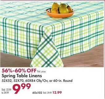 Boscov's Spring table linens offer