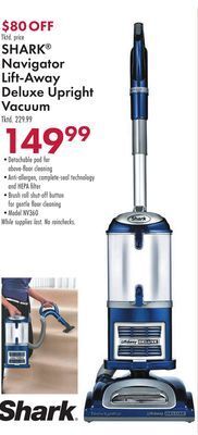 Boscov's Shark® navigator lift-away deluxe upright vacuum offer