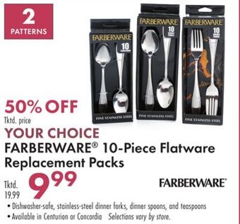 Boscov's Farberware® 10-piece flatware replacement packs offer