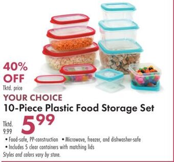 Boscov's 10-piece plastic food storage set offer