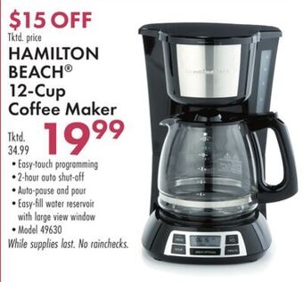 Boscov's Hamilton beach® 12-cup coffee maker offer