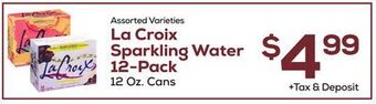 DeCicco & Sons La croix sparkling water 12-pack offer