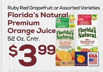 DeCicco & Sons Florida's natural premium orange juice offer