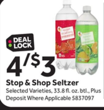 Stop&Shop Stop & shop seltzer offer