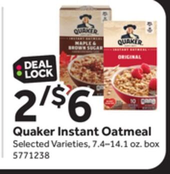 Stop&Shop Quaker instant oatmeal offer