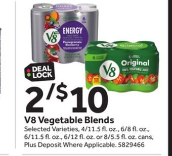 Stop&Shop V8 vegetable blends offer