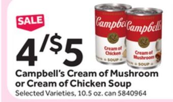 Stop&Shop Campbell's cream of mushroom or cream of chicken soup offer