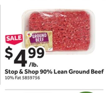 Stop&Shop Stop & shop 90% lean ground beef offer