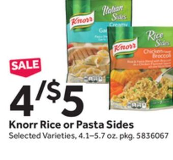 Stop&Shop Knorr rice or pasta sides offer