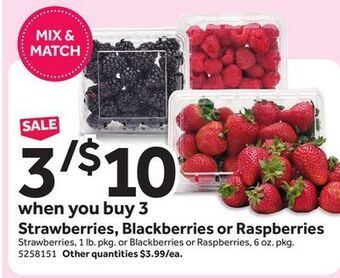 Stop&Shop Strawberries, blackberries or raspberries offer