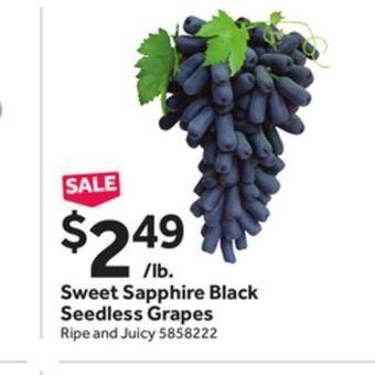 Stop&Shop Sweet sapphire black seedless grapes offer