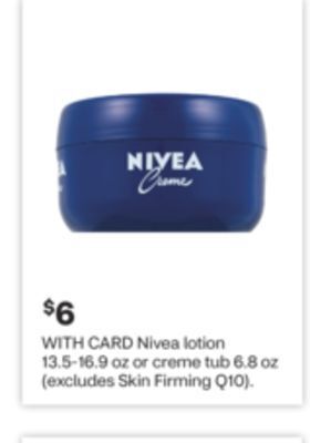 CVS Nivea lotion 13.5-16.9 oz or creme tub 6.8 oz offer