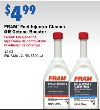 Carquest Fram® fuel injector cleaner or octane booster offer