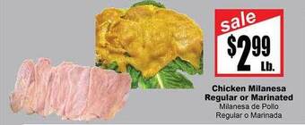 Rancho Markets Chicken milanesa regular or marinated offer