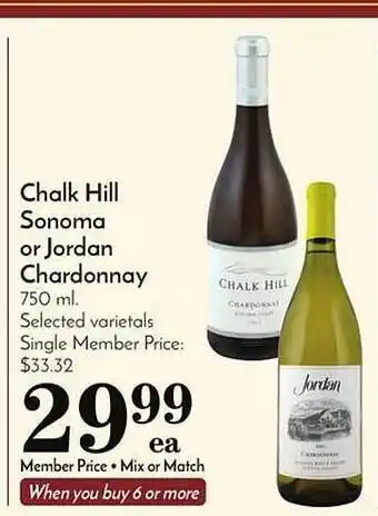 Food Pavilion Chalk hill sonoma or jordan chardonnay offer