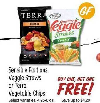 Sprouts Farmers Market Sensible portions veggie straws or terra vegetable chips offer