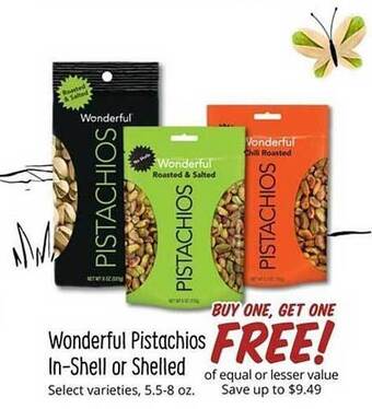 Sprouts Farmers Market Wonderful pistachios in-shell or shelled offer