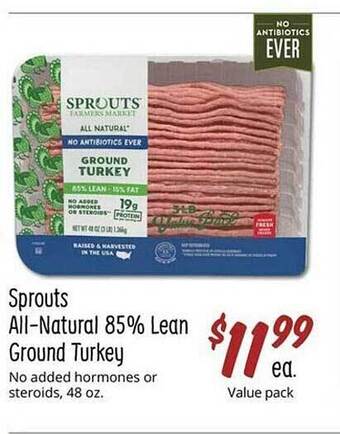 Sprouts Farmers Market Sprouts all-natural 85% lean ground turkey offer
