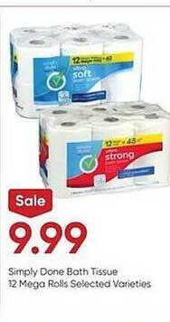 Stater Bros Simply done bath tissue 12 mega rolls offer