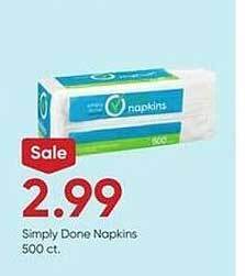 Stater Bros Simply done napkins offer