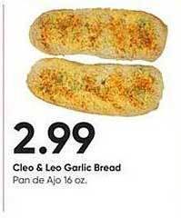 Stater Bros Cleo & leo garlic bread offer