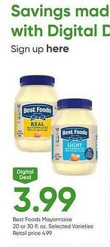 Stater Bros Best foods mayonnaise offer