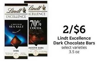 Fareway Lindt excellence dark chocolate bars offer