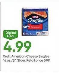 Stater Bros Kraft american cheese singles offer