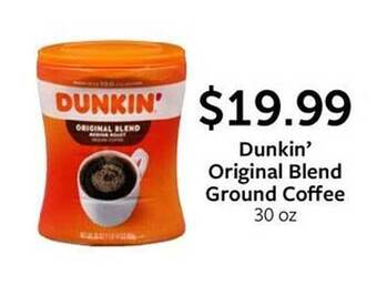 Fareway Dunkin' original blend ground coffee offer