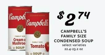 Fareway Campbell's family size condensed soup offer