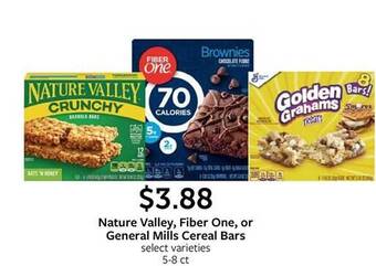 Fareway Nature valley, fiber one, or general mills cereal bars offer