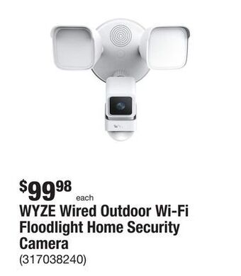 The Home Depot Wyze wired outdoor wi-fi floodlight home security camera offer