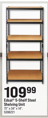Ace Hardware Edsal® 5-shelf steel shelving unit offer