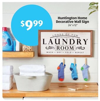 Aldi Huntington Home Decorative Wall Sign 24"x12" offer