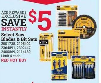 Ace Hardware Select saw blades & bit sets offer