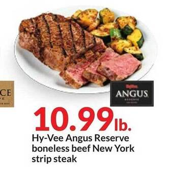 Hy-Vee Hy-vee angus reserve boneless beef new york strip steak offer
