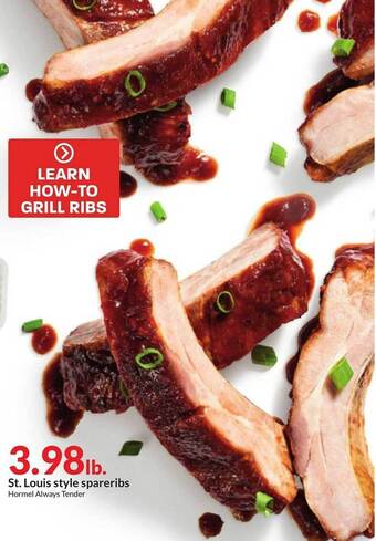 Hy-Vee St. louis style spareribs offer