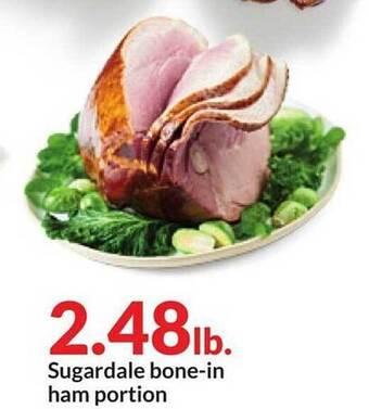 Hy-Vee Sugardale bone-in ham portion offer