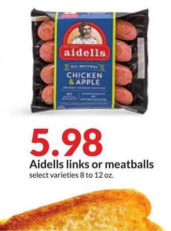 Hy-Vee Aidells links or meatballs offer