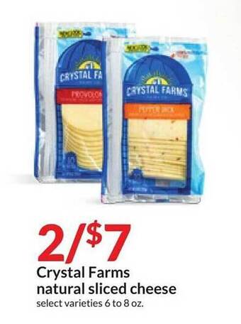Hy-Vee Crystal farms natural sliced cheese offer